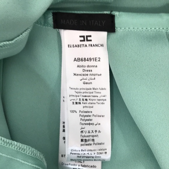 NWT ELISABETTA FRANCHI One-Shoulder Belted Dress - Picture 11 of 16